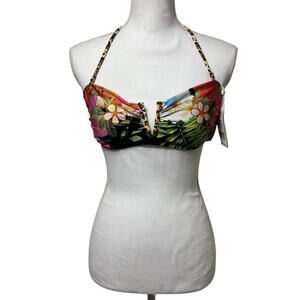 SUNSHINE 79 IN A TRANCE TROPICAL BANDEAI BIKINI TOP SIZE 8 BRAND NEW WITH TAGS